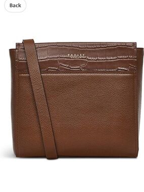 RADLEY LONDON Brown Pebbled & Croc-Embossed Leather Crossbody
